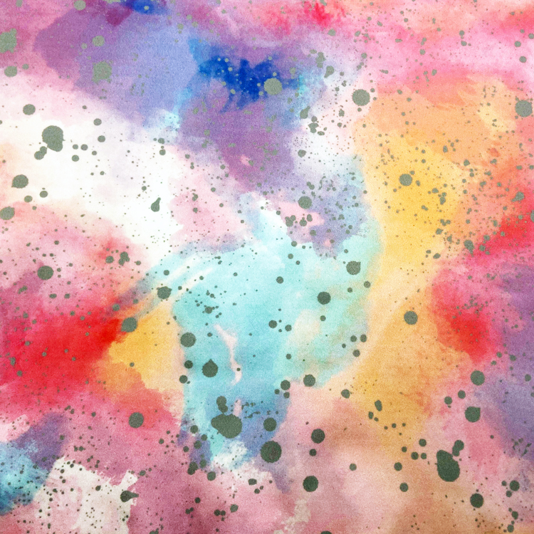 TEJIDO DE POLIÉSTER CON ESTAMPADO ARCO IRIS